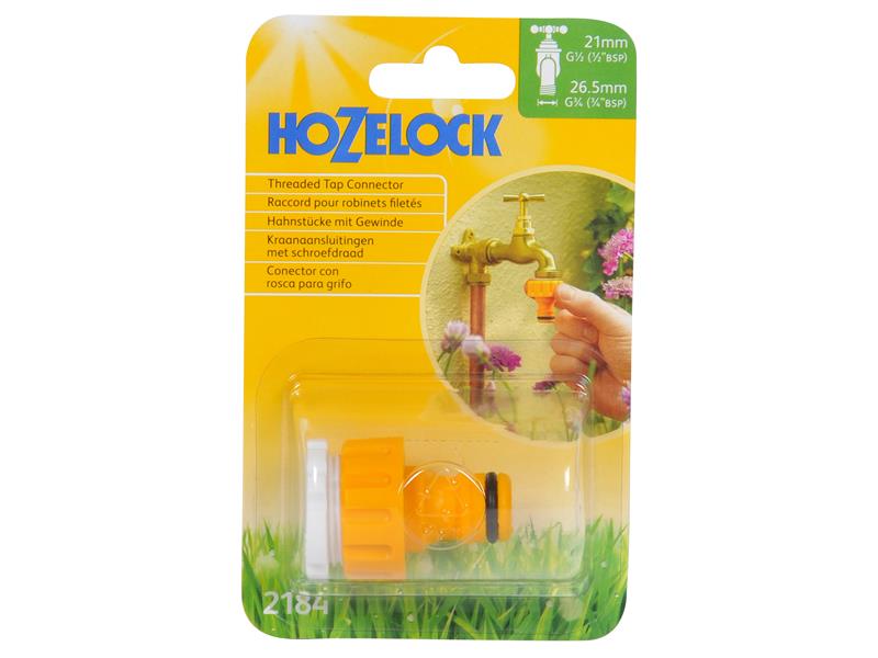 Hozelock Threaded Tap Connector Converter 21-26.5mm 1/2-3/4in BSP HOZ2184