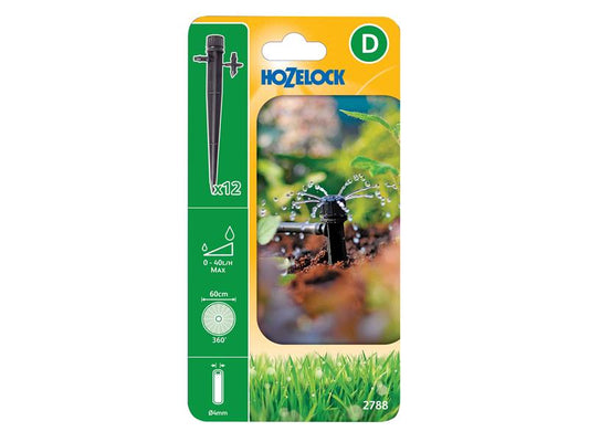 Hozelock 2788 End of Line Adjustable Mini Sprinkler on Stake 4mm (Pack 12) HOZ27880012