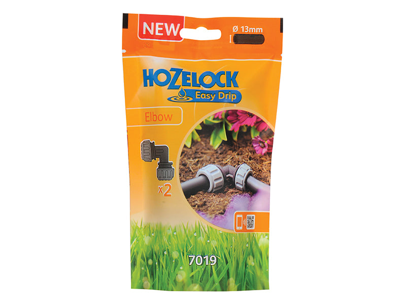 Hozelock HOZ7019 7019 Elbow 13mm (Pack 2)