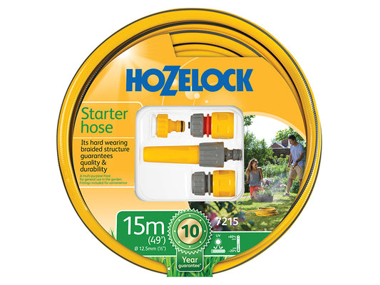 Hozelock 7215P Starter Hose Starter Set 15m 12.5mm (1/2in) Diameter HOZ72159000
