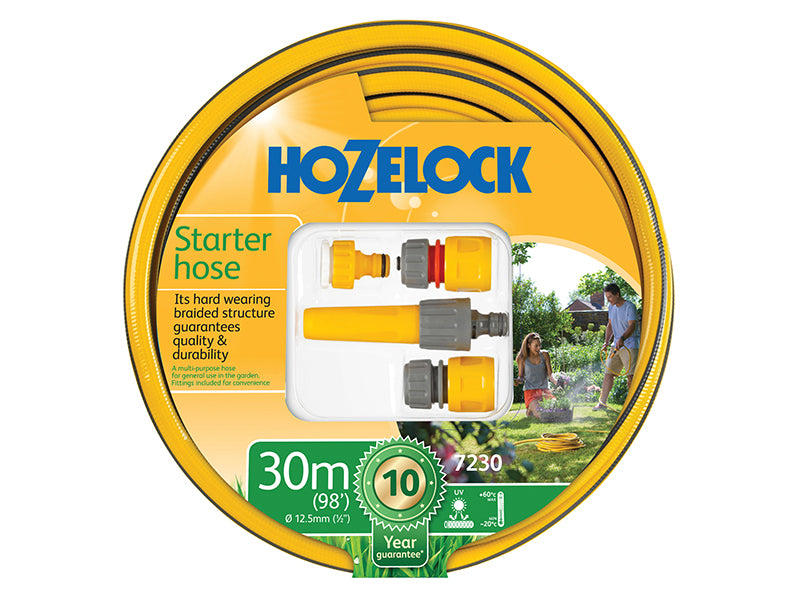Hozelock 7230P Starter Hose Starter Set 30m 12.5mm (1/2in) Diameter HOZ72309000