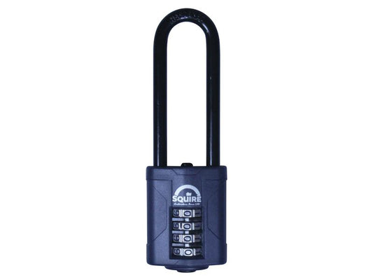 Squire Combination Padlock 4-Wheel 40mm Extra Long Shackle 63mm Boxed CP40/2.5