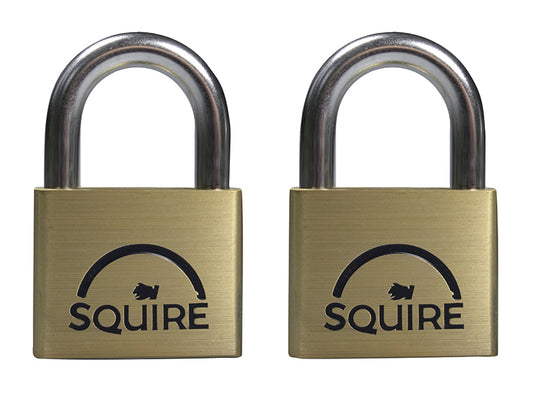 Squire LN5T Lion Brass Padlocks 5-Pin 50mm Twin Pack HSQLN5T