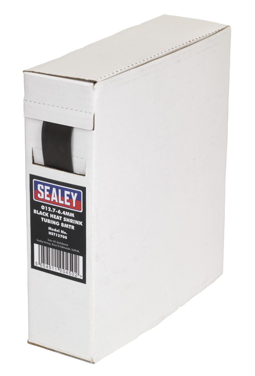 Sealey Heat Shrink Tubing Black �12.7-6.4mm 8m HST12708