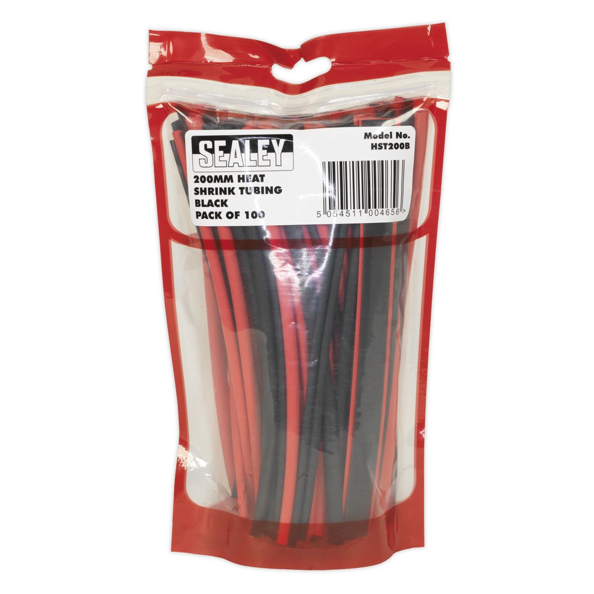 Sealey Heat Shrink Tubing Black & Red 200mm 100pc HST200BR