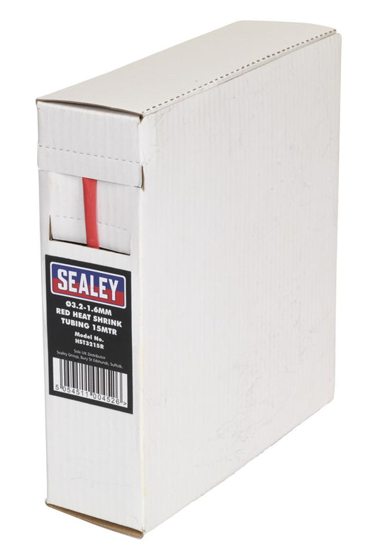 Sealey Heat Shrink Tubing Red �3.2-1.6mm 15m HST3215R