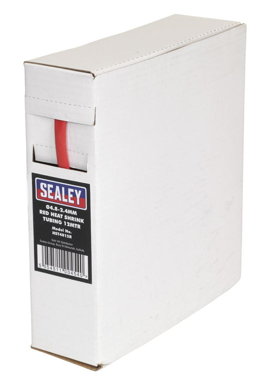 Sealey Heat Shrink Tubing Red �4.8-2.4mm 12m HST4812R