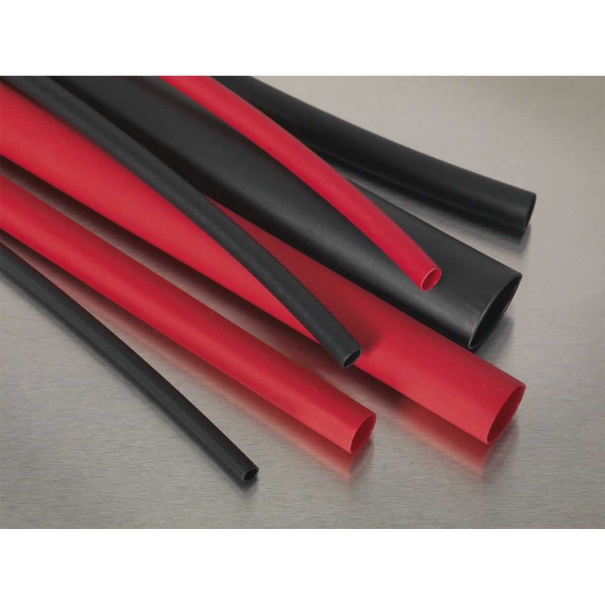 Sealey Heat Shrink Tubing Assortment 72pc Black & Red Adhesive Lined 200mm HSTAL72BR