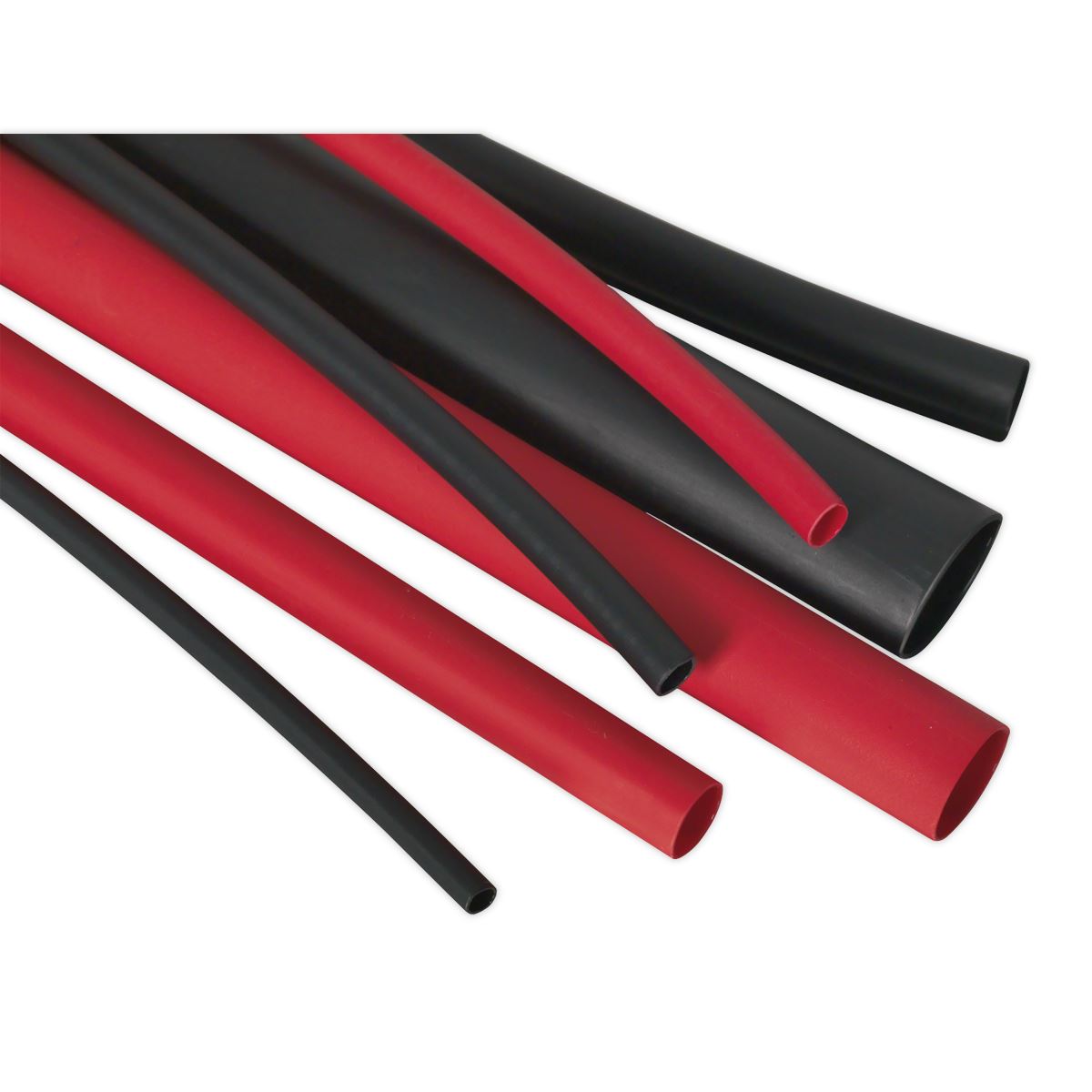 Sealey Heat Shrink Tubing Assortment 72pc Black & Red Adhesive Lined 200mm HSTAL72BR