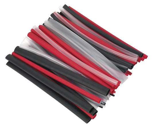 Sealey Heat Shrink Tubing Assortment 72pc Mixed Colours Adhesive Lined 200mm HSTAL72MC