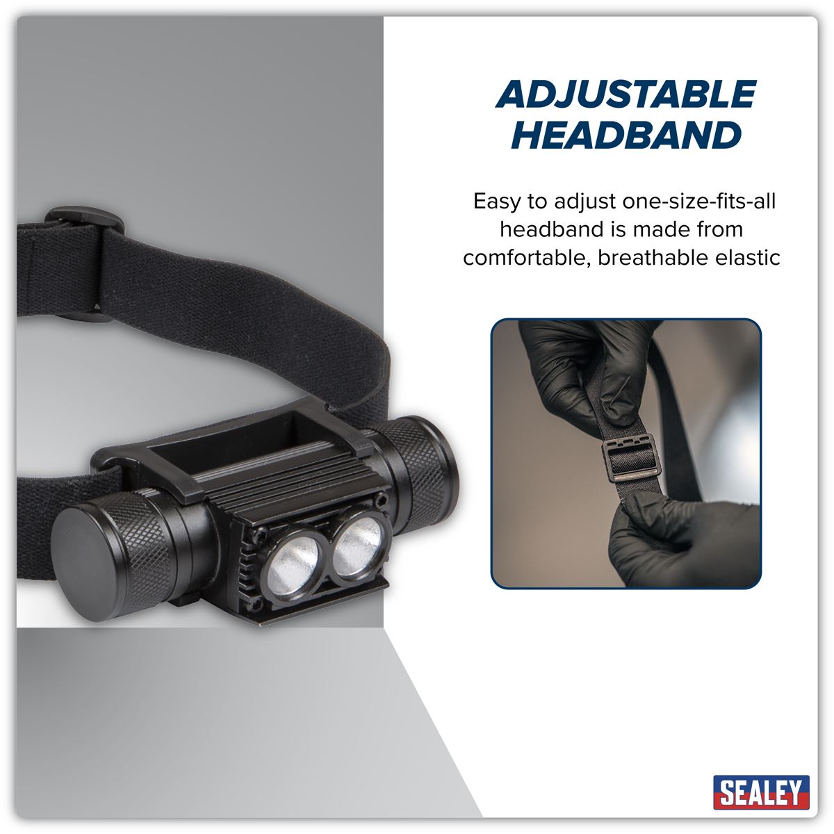 Sealey Rechargeable Head Torch 10W SMD LED 3.7V 2.2Ah Lithium-ion HT110R