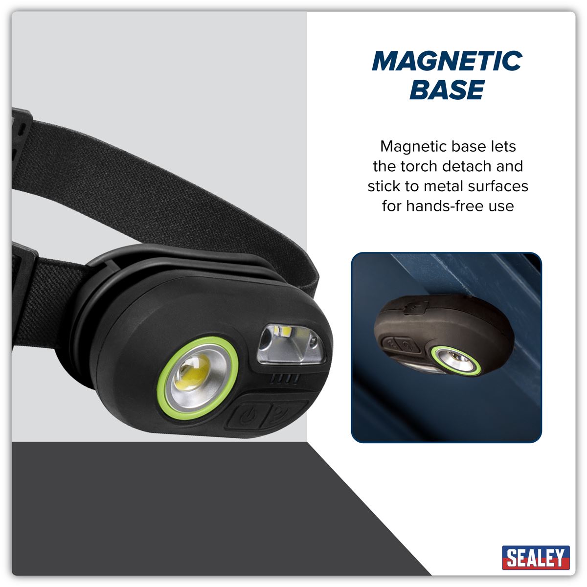 Sealey Rechargeable Headlight with Auto-Sensor 3W COB & 1W SMD LED HT300R