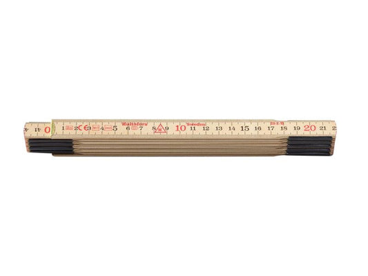 Hultafors Wooden Folding Rule 2m Birch Metric Scale In Black HUL100004