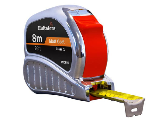 Hultafors TM8ME Chrome Tri-Matic Pocket Tape 8m/26ft (Width 25mm) HUL368213