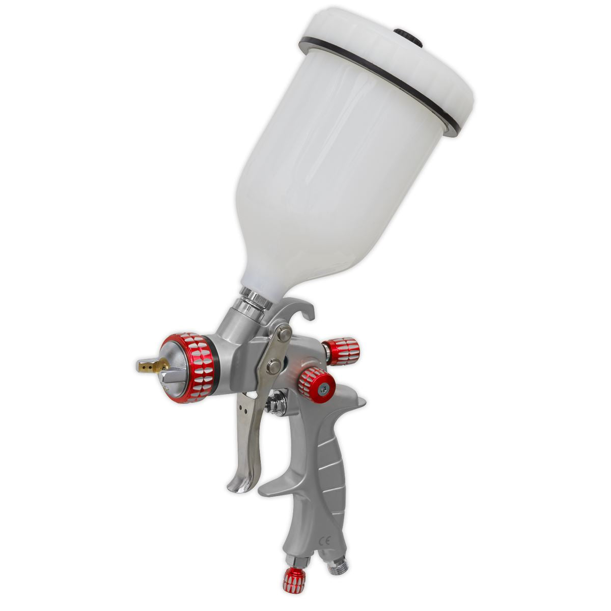 Sealey HVLP Gravity Feed Spray Gun 1.3mm Set-Up For Clear And Base Coats HVLP01
