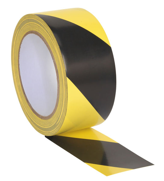 Sealey Hazard Warning Tape 50mm x 33m Black/Yellow HWTBY