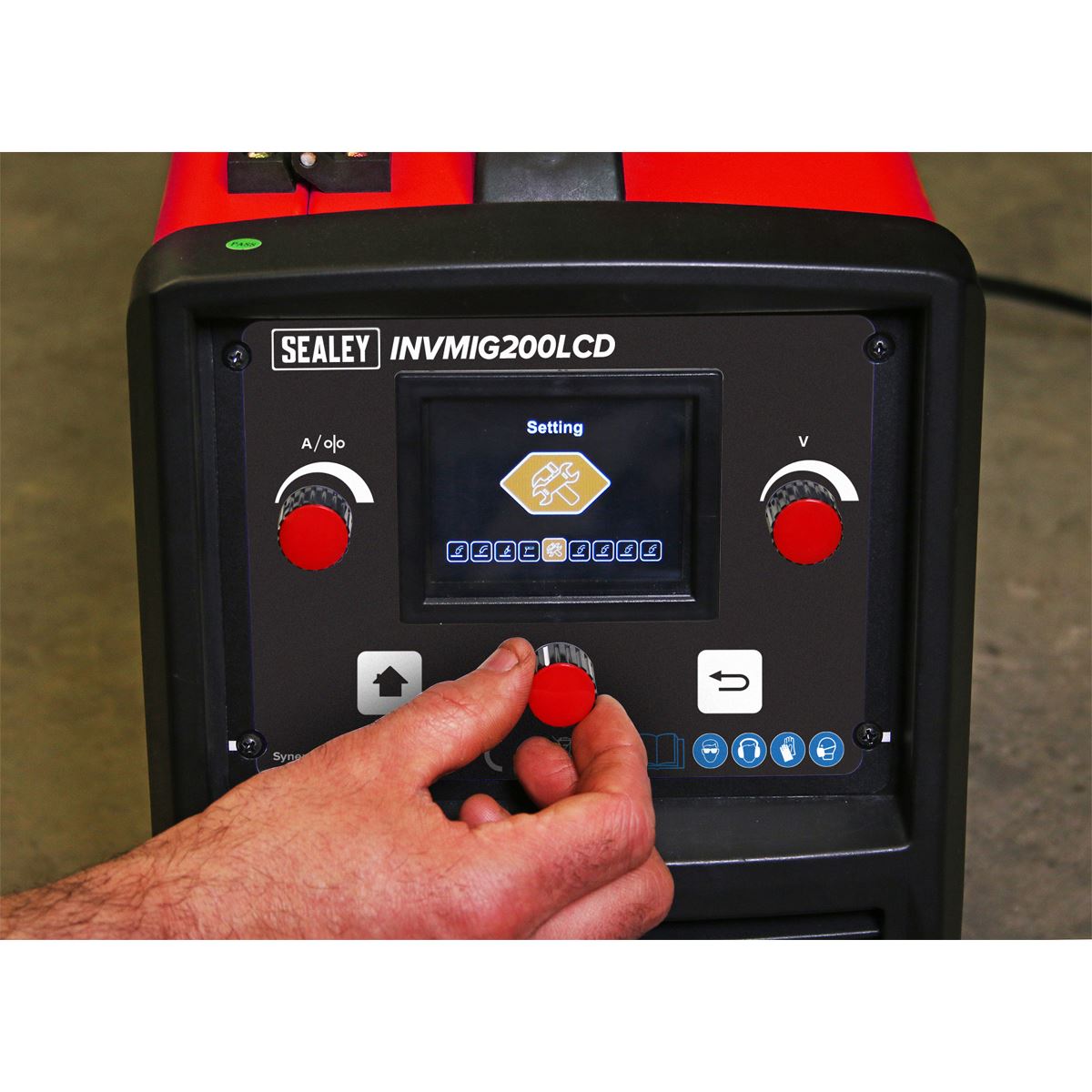 Sealey Inverter Welder MIG, TIG & MMA 200A with LCD Screen INVMIG200LCD