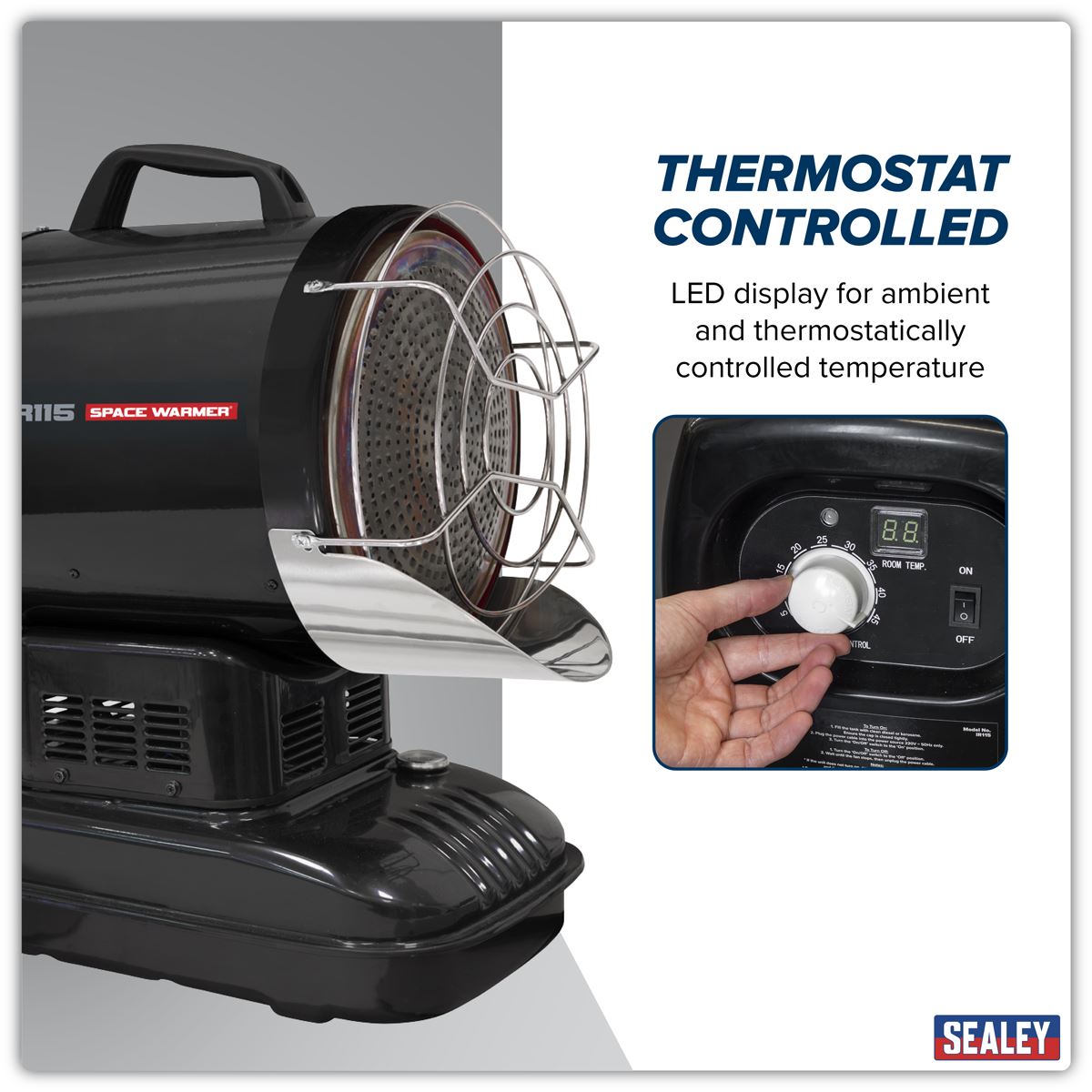 Sealey 230V Infrared Space Warmer Heater Kerosene Diesel 51,000Btu/hr IR115