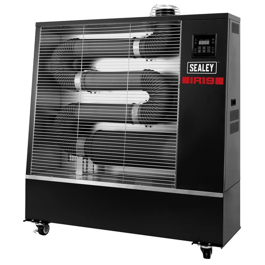 Sealey Industrial Infrared Diesel Heater Fuel Tank 70L Run Time 36hr 19kW IR19
