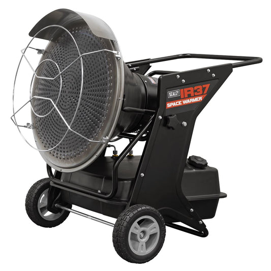 Sealey Infrared Space Warmer&reg; Paraffin/Kerosene/Diesel Heater with Wheels 125,000Btu/hr IR37