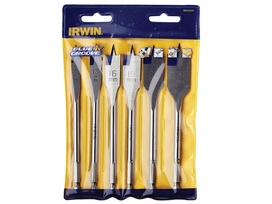 IRWIN® Blue Groove 4X Flat Bit Set, 6 Piece IRW10502826