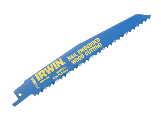 IRWIN® Sabre Saw Blade 956R 225mm Nail Embeded Wood Pack of 5 IRW10504158