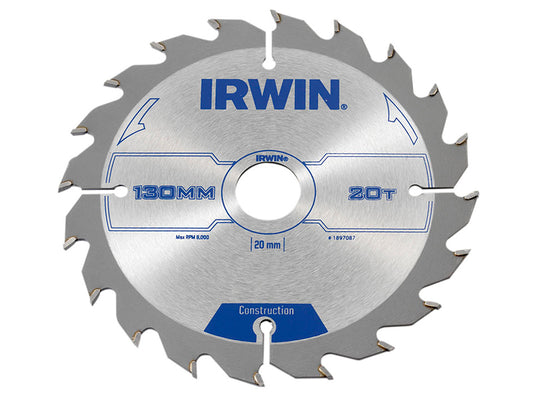 IRWIN® Construction Circular Saw Blade 130 x 20mm x 20T ATB IRW1897087