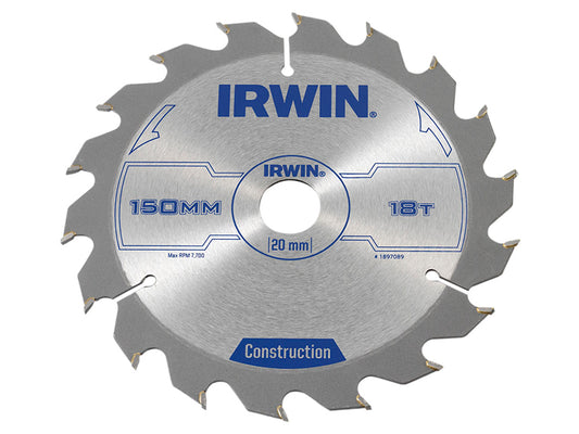 IRWIN® Construction Circular Saw Blade 150 x 20mm x 18T ATB IRW1897089