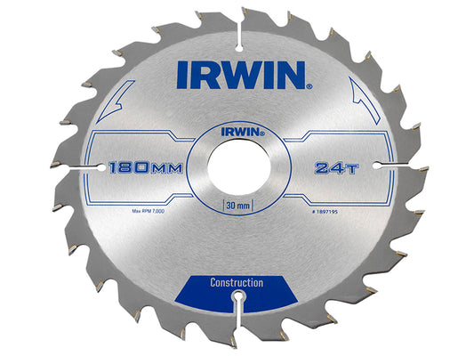 IRWIN® Construction Circular Saw Blade 180 x 30mm x 24T ATB IRW1897195