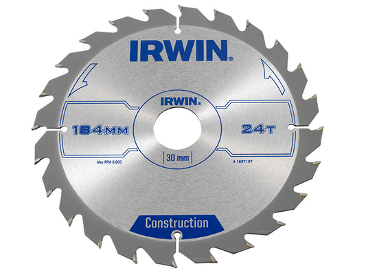 IRWIN® Construction Circular Saw Blade 184 x 30mm x 24T ATB IRW1897197