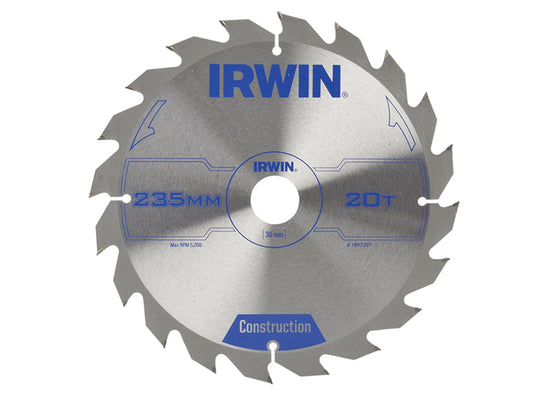 IRWIN® Construction Circular Saw Blade 235 x 30mm x 20T ATB IRW1897207