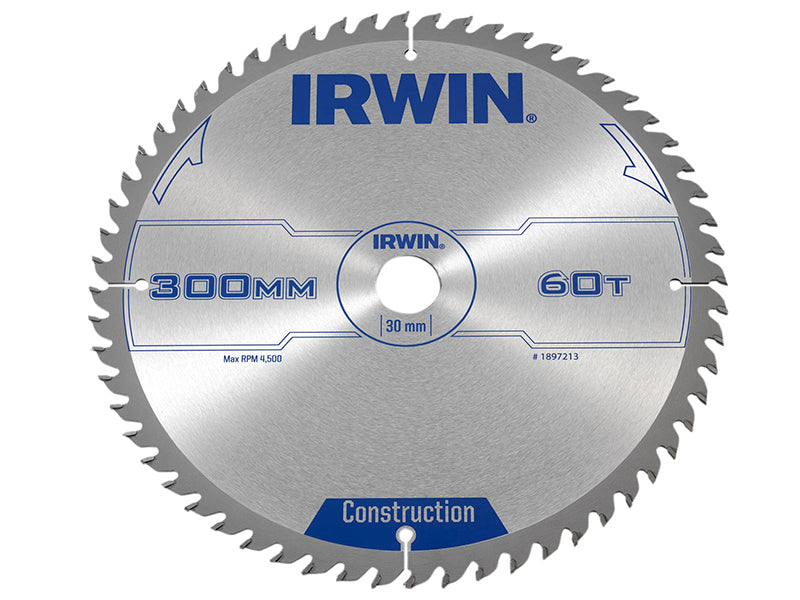 IRWIN General Purpose Table & Mitre Saw Blade 300 x 30mm x 60T ATB IRW1897213