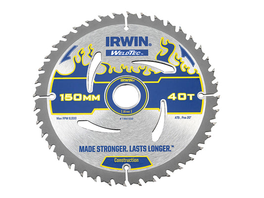 IRWIN® Weldtec Circular Saw Blade 150 x 20mm x 40T ATB IRW1897350