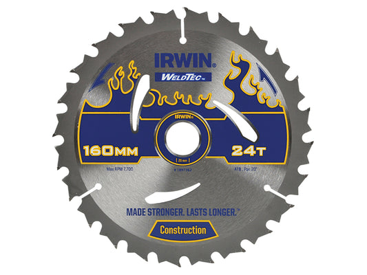 IRWIN® Weldtec Circular Saw Blade 160 x 20mm x 24T ATB IRW1897362