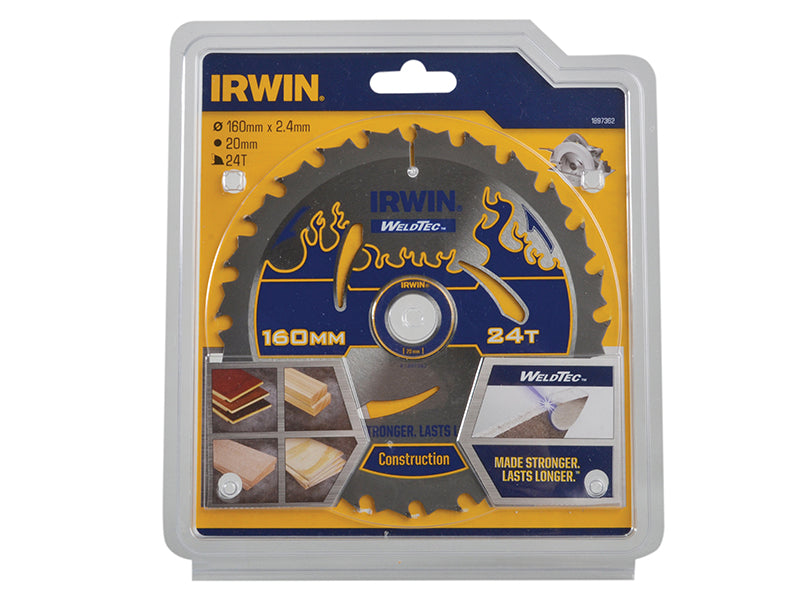 IRWIN® Weldtec Circular Saw Blade 160 x 20mm x 24T ATB IRW1897362