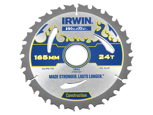 IRWIN® Weldtec Circular Saw Blade 165 x 30mm x 24T ATB IRW1897365