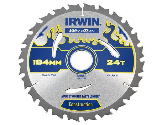 IRWIN® Weldtec Circular Saw Blade 184 x 30mm x 24T ATB IRW1897368