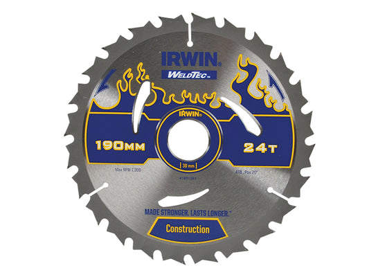IRWIN® Weldtec Circular Saw Blade 190 x 30mm x 24T ATB IRW1897383