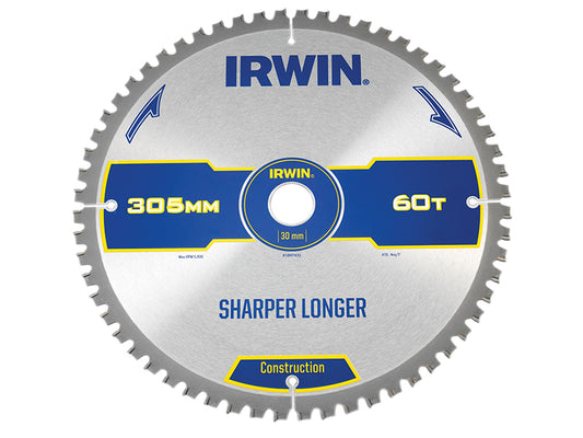 IRWIN Construction Mitre Circular Saw Blade 305 x 30mm x 60T ATB/Neg IRW1897435