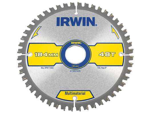 IRWIN Multi Material Circular Saw Blade 184 x 30mm x 48T TCG IRW1897439