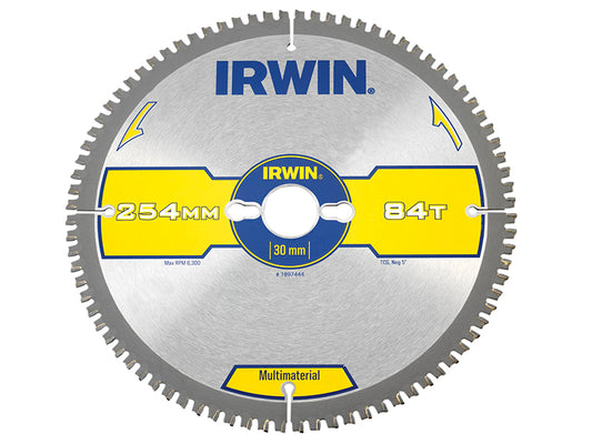 IRWIN Multi Material Circular Saw Blade 254 x 30mm x 84T TCG IRW1897444
