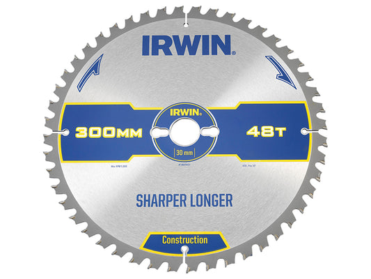 IRWIN Construction Table & Mitre Circular Saw Blade 300 x 30mm x 48T ATB IRW1897451