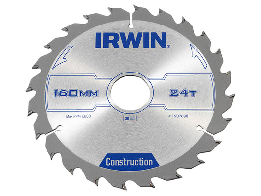 IRWIN® Construction Circular Saw Blade 160 x 30mm x 24T ATB IRW1907698