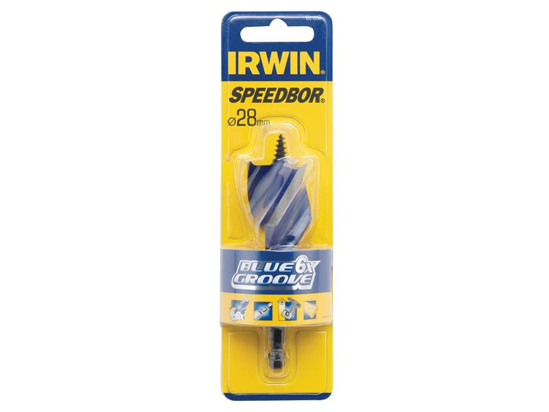 IRWIN® Blue Groove 6X Stubby Wood Bit 28 x 100mm IRW1921996