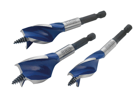IRWIN® Blue Groove 6X Stubby Wood Bit Set, 3 Piece 16-25mm IRW1922006
