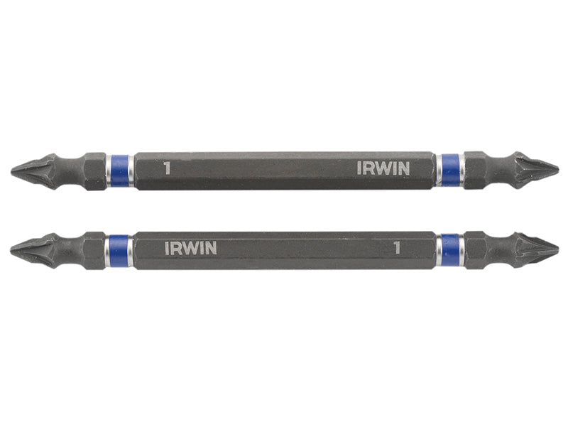 IRWIN® Impact Double-Ended Screwdriver Bits Pozi PZ1 100mm (Pack 2) IRW1923407