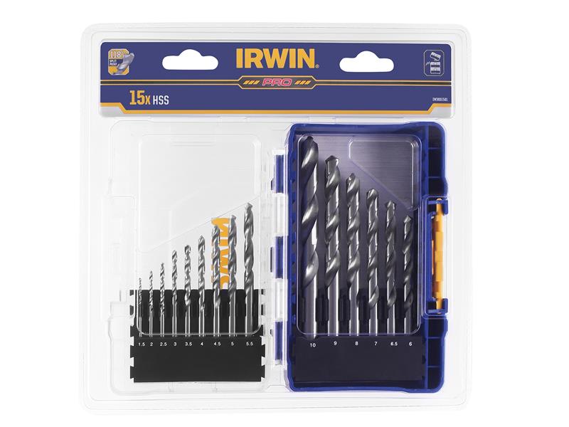 IRWIN® HSS Pro Drill Bit Set, 15 Piece IRWIW3031501