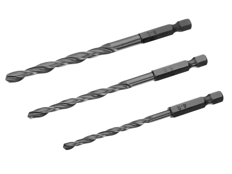 IRWIN HSS Drill Bit Hex Shank Set 3 Piece 4mm 5mm and 6mm IRWIW3035108