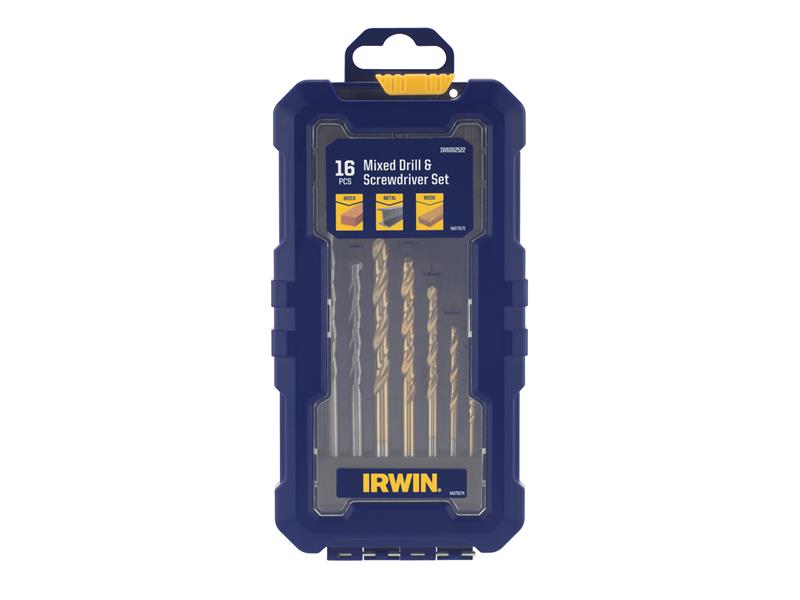 IRWIN Drill And Screwdriver Bit Set 16 Piece In Compact Carry Case IRWIW6062522