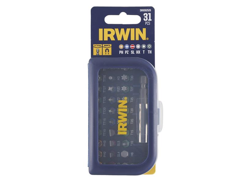 IRWIN Colour Coded Screwdriver Bit Set 31 Piece Mixed Inc Holder IRWIW6062526